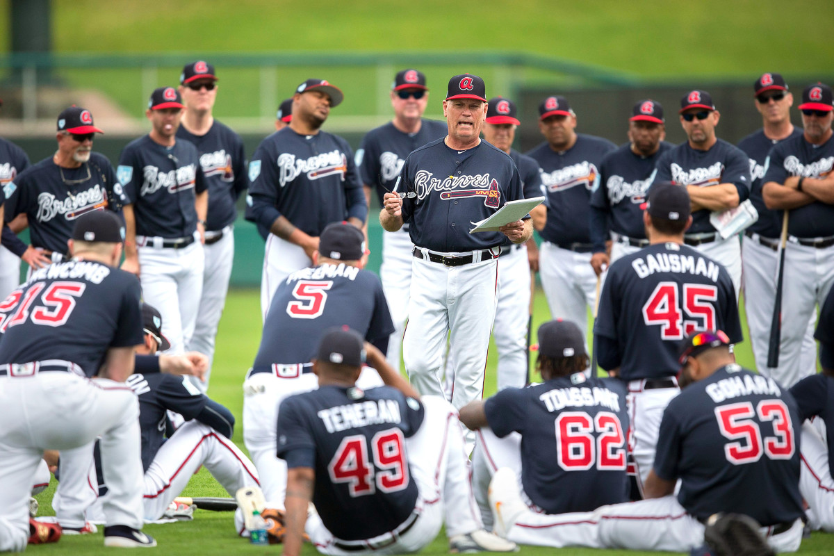 In running Atlanta's big league club, Snitker has been reunited with many of the players he helped develop.